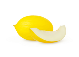 Yellow melon and slice isolated. Full depth of field, Honeydew.cut out png
