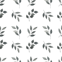Watercolor seamless pattern with black branches with leaves. Print for design of wrapping paper, textiles, wallpaper, background. Branches with black leaves, gothic style. png