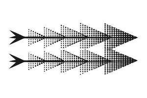 Abstract arrows in halftone pattern, perfect for modern design. vector