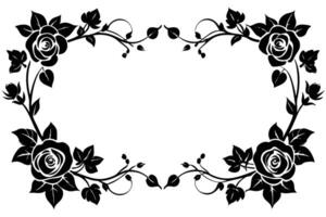 A Black and White Floral Corner Border Design vector