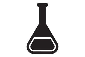 Simple Black and White Erlenmeyer Flask Icon vector