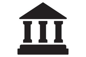 Simple black and white icon of a classical temple. vector