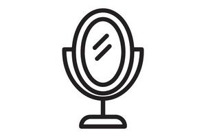 Simple Line Art of a Handheld Vanity Mirror vector