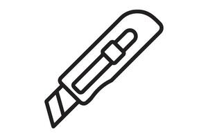 Simple Line Art Illustration of a Utility Knife vector