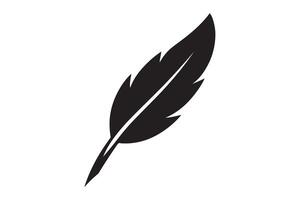 Simple black feather icon perfect for design elements. vector