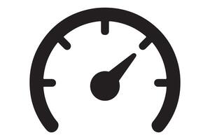 Simple Black Speedometer Icon for Website or App vector