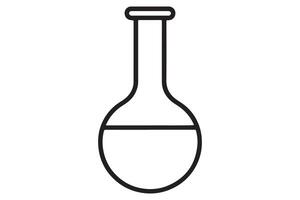 Simple Line Art Illustration of a Laboratory Flask vector