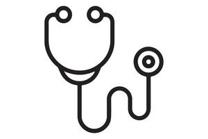 Simple Line Art Icon of a Stethoscope vector