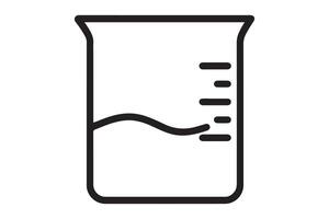 Simple Line Drawing of a Beaker with Liquid vector
