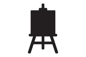 Simple black and white silhouette of an artist's easel. vector