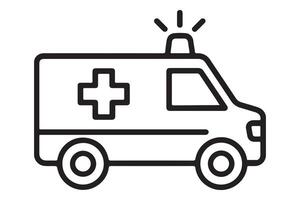 Simple Line Art Illustration of an Ambulance vector
