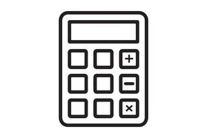 Simple Line Illustration of a Calculator vector