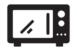 Simple black and white microwave icon vector
