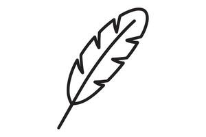 Simple Line Art Illustration of a Feather vector