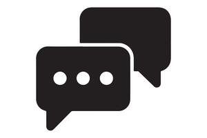 Simple black and white chat icon, representing communication. vector