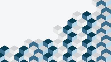 Modern abstract 3D isometric cube design featuring blue and white tones in a geometric block layout perfect for backgrounds and digital presentations vector