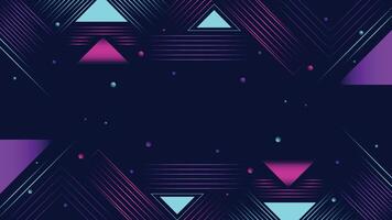 Futuristic abstract background featuring neon triangle shapes glowing lines and a dark layout ideal for digital themes posters and modern graphic projects vector