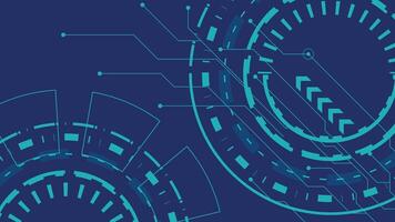Modern tech background design featuring circular shapes and circuit lines in blue tones perfect for digital themes and innovation related creative projects vector