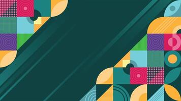 Creative abstract design featuring colorful geometric patterns with clean layout and empty center space vector