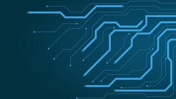 Futuristic technology background featuring abstract blue circuit lines on a dark gradient layout ideal for digital and tech designs vector