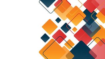 Modern abstract design with vibrant red orange and navy squares layered diagonally on a white background ideal for tech presentations and creative layouts vector