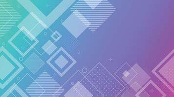 Colorful geometric background with abstract gradient and modern lines featuring squares and circles ideal for digital design and creative graphic use vector