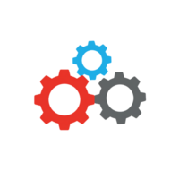 Interlocking Gears Symbolizing Teamwork and Collaboration in a Colorful Abstract Design png