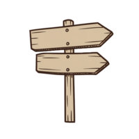 Rustic Wooden Signpost Blank Arrows Direction Guidepost Two Way Choices Travel Adventure Journey Path png