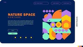 Nature Space Venture Website Landing Page Ui Design vector