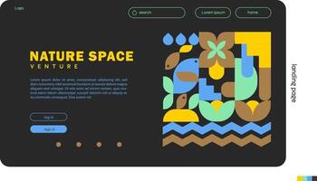 Nature Space Venture Geometric Website Landing Page Ui Design vector