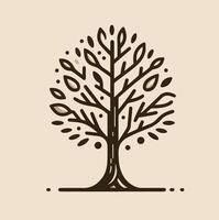 A tree with leaves on it in a simple style vector