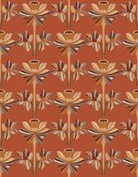 a pattern. with flowers, on an orange background vector