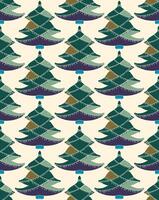a pattern with trees in green and blue vector