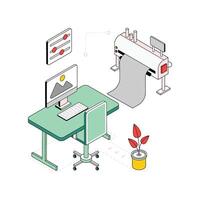 Digital Print Isometric Style Illustration. EPS 10 File vector