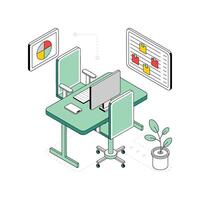 Meeting Setup isometric Style Illustration. EPS 10 file vector