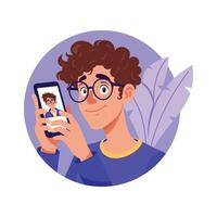 Using Mobile Illustration. EPS 10 File vector