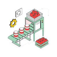 Packing Machine Isometric Style Illustration. EPS 10 File vector