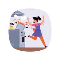 Chaos During Cooking illustration. EPS 10 File vector