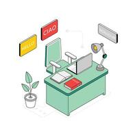 Language Center isometric Style Illustration. EPS 10 file vector