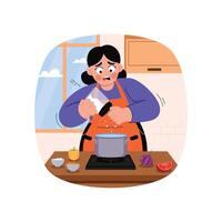 Adding Spice to Dish illustration. EPS 10 File vector