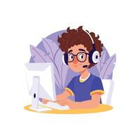 Call Center Illustration. EPS 10 File vector