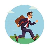 Man Rushing To Work illustration. EPS 10 file vector