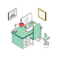 lamp Setup isometric Style Illustration. EPS 10 file vector