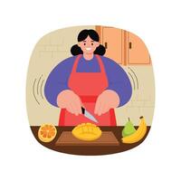 Making fruit salad illustration. EPS 10 File vector