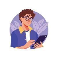 Using ipad Illustration. EPS 10 File vector