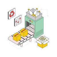 Conveyor Isometric Style Illustration. EPS 10 File vector