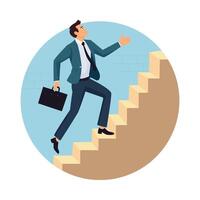 Man Climbing Endless Work Stairs illustration. EPS 10 file vector