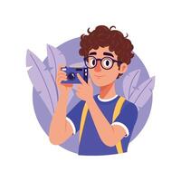 Using camera Illustration. EPS 10 File vector