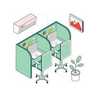 Chairs Space isometric Style Illustration. EPS 10 file vector