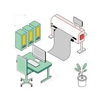 Digital Printer Isometric Style Illustration. EPS 10 File vector